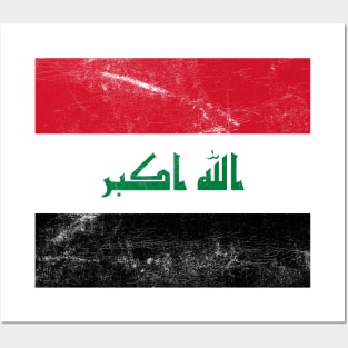 Iraq // Faded Vintage Style Flag Art Design Posters and Art